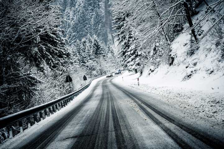 Colorado Road Conditions: Snow covered road