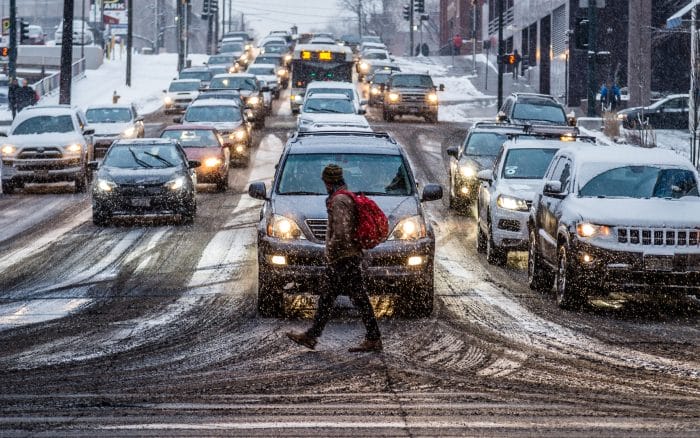 Denver traffic in the winter